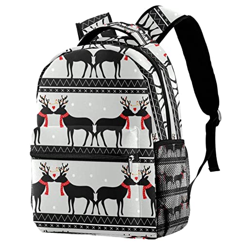 Sac à dos tendance élan de Noël avec grand volume étudiant