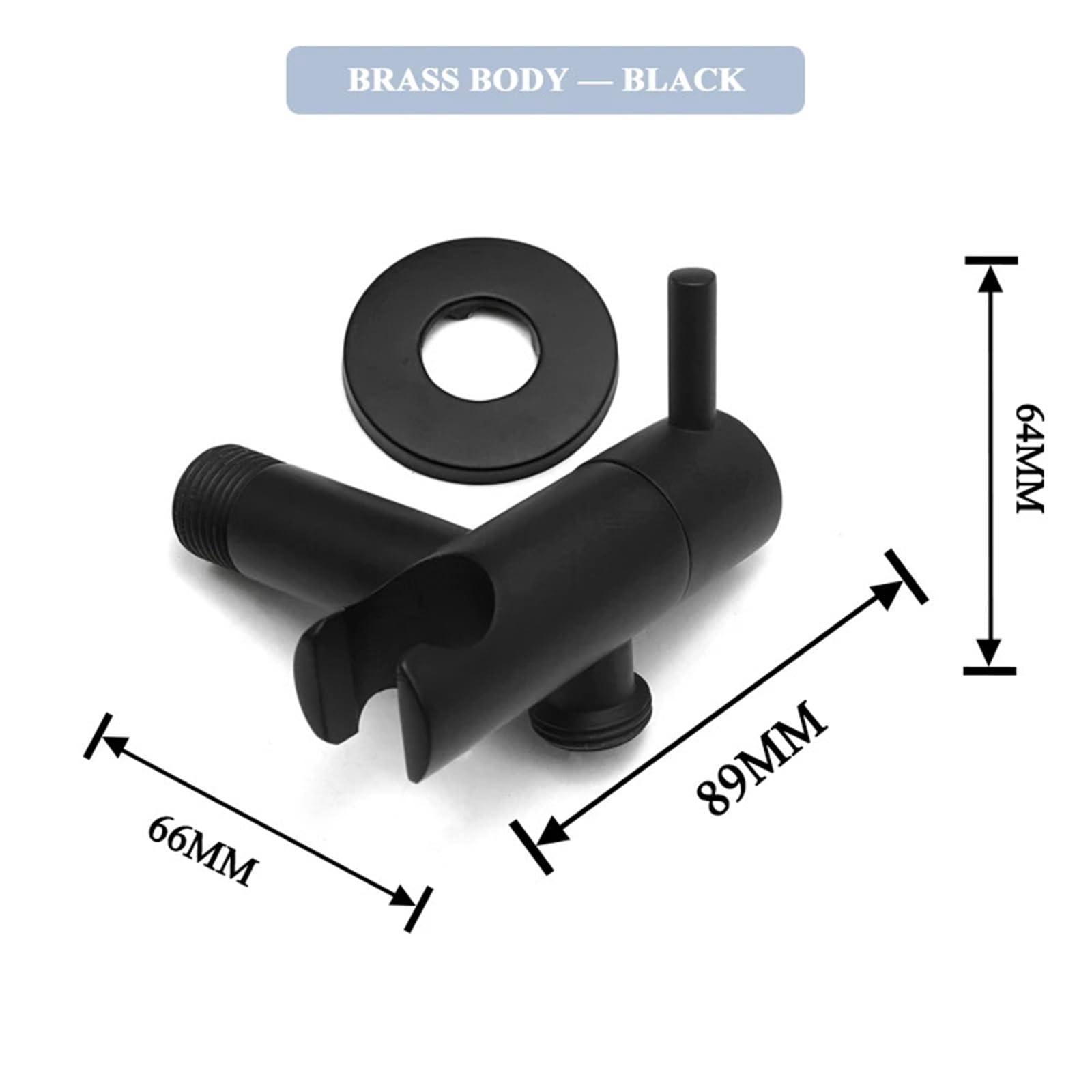 Kit Doccia Doccia in Oro Spazzolato, Cromo Nero, Grigio, doccetta Bidet Portatile, Rubinetto WC a Parete, valvola Shattaf, soffione Doccia a Getto (Solo Nero)