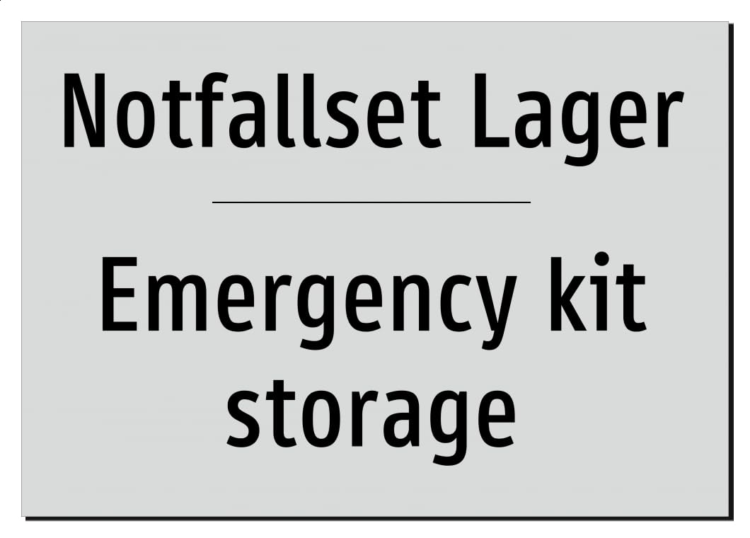 53161-DEEN-T-13 | Notfallset Lager Schild/Aufkleber – Deutsch Englisch