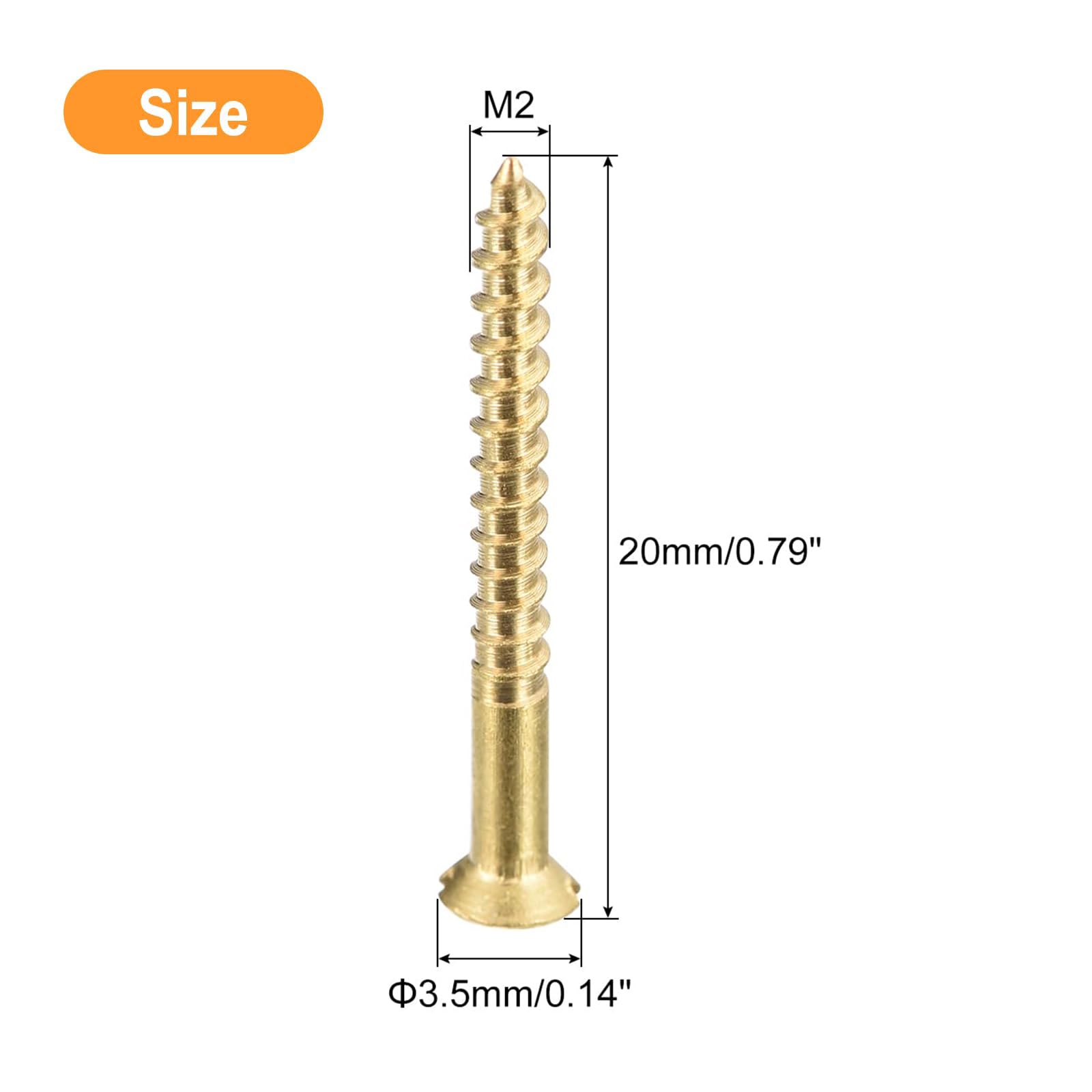 TA-VIGOR 100Pcs Self Tapping Screws, M2 Slotted Flat Head Screw, 20mm Round Head Slotted Tapping Screws - Image 2
