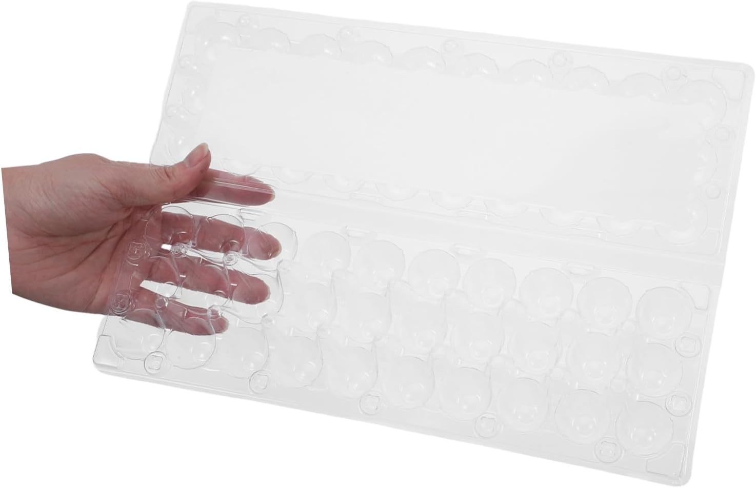 30pcs Small Plastic Quail Egg Tray Cartons Reusable Egg Storage Holder for Refrigerator Stackable 30-grid Container Suitable for Quail Pheasant