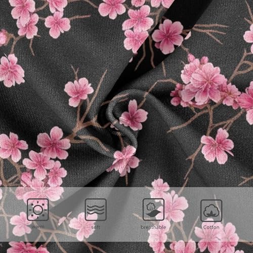 Girls Underwear Toddlers 2t Cotton Little Girl Panties Flower Kids Briefs Undies Pink Cherry Blossom Floral Black3