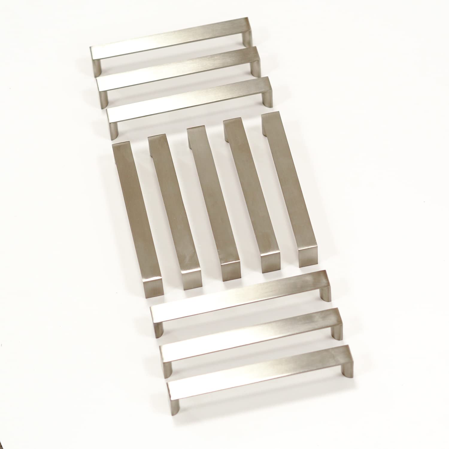 Caja de 20 x 160 mm Mango cuadrado en D de níquel cepillado para gabinetes de cocina | Dormitorio | Cuarto de baño | Muebles | Armarios