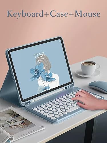 Miniatura 2 de kaidisen Funda de teclado para Galaxy Tab S9+  Tab S9 FE PlusTab S8+  Tab S7+  Tab S7 FE Funda de 12.4 pulgadas con teclado y mouse Bluetooth,