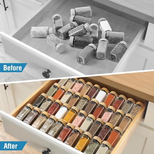 Image of Parikshit Sublimation Acyrlic 6 Pcs Spice Rack Drawer Organizer Holder for Kitchen (6)