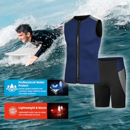 Set de Chaleco y Pantalones Cortos de Neopreno 3mm para Buceo, Snorkel y Surf, para Hombre y Mujer miniatura 4