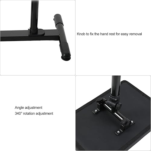 Miniatura 6 de Focket Soporte para reposabrazos de tatuaje, inclinación de altura ajustable, reposabrazos de hierro resistente con almohadilla de esponja suave y