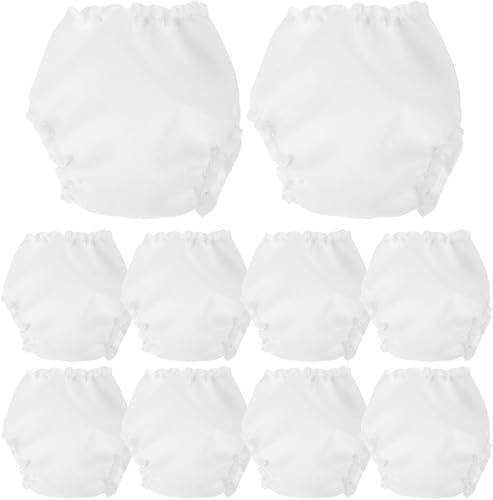 Gadpiparty Baby Toys - Pañales para muñecas de bebé, 10 unidades de pañales blancos para muñecas, ropa interior de muñeca, mini calzoncillos para