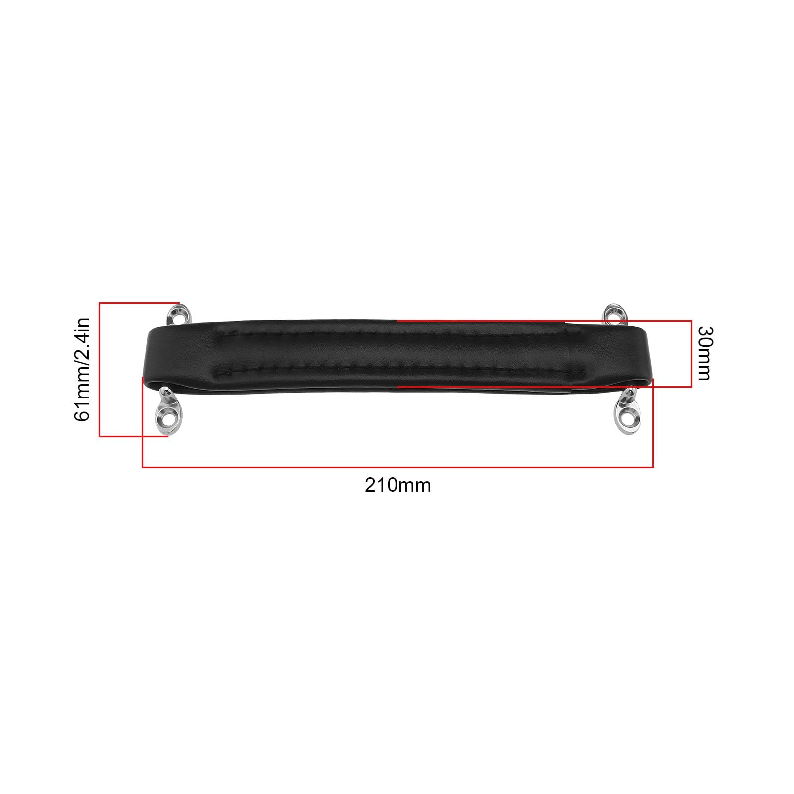 Poignée d'amplificateur de guitare de style vintage en cuir 218 x 30 mm pour ampli de guitare, haut-parleur, équipement audio avec vis, noir