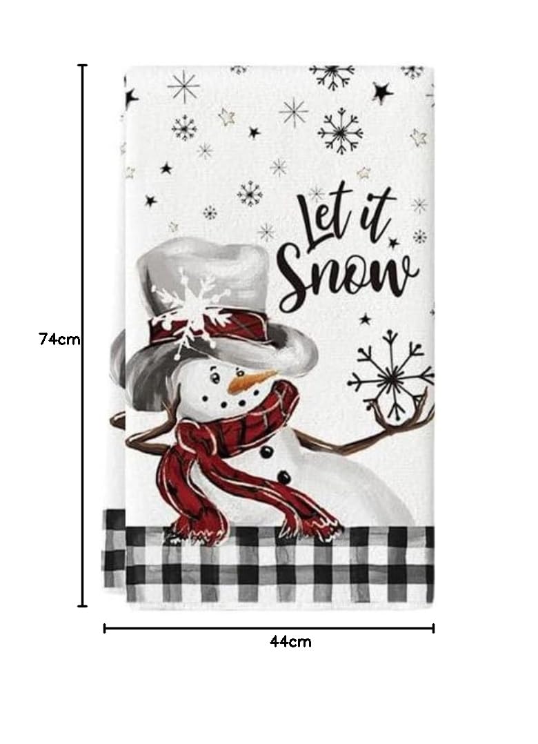 Trapos Cocina Ceniza De Muñeco Nieve Paños de Cocina Microfibra Paños Cocina Suaves Lavable Toallas Reutilizables Absorbentes Baño Pañuelo de Mano Trapos de Cocina 2 Piezas (44x74 cm)