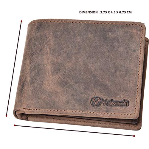 RFID Genuine Leather Bifold Wallet for Men and Women,2 Note pocket,coin pocket,multi card slots & ID window4