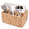 KOLWOVEN Wicker Utensil Caddy Carrier, Wicker Flatware Organizer, Hand Woven Water Hyacinth Cutlery Holder for Countertop with Handle KOLWOVEN Wicker Utensil Caddy Carrier, Wicker Flatware Organizer, Hand Woven Water Hyacinth Cutlery Holder for Countertop with Handle