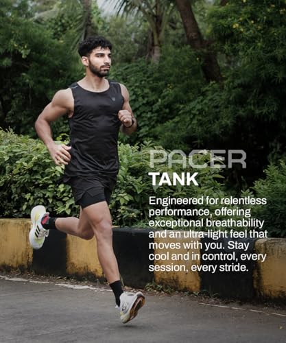 Image of TEGO Men's Pacer Tank | Lightweight Ultra-Breathable Running Tank | Moisture-Wicking | Athletic Fit | Chafe-Free Seams | Reflective Details | 100% Polyester Gym Tank Top