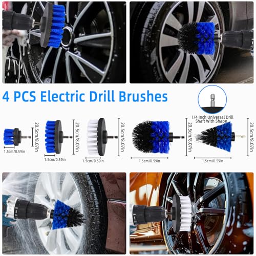 30PCS Nettoyage Voiture, Sac de rangement inclus,Pinceau Detailing Auto,Detailing auto pour le nettoyage des voitures,kit de détail de voiture,Comprend des tête de brosse,chiffon de nettoyage,etc – Image 4