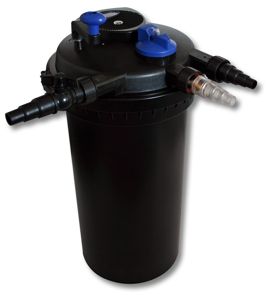 SunSun CPF-15000 Teichdruckfilter 30000L 18W UV-C CTF-6000 SuperECO Teichpumpe 6000l/h 40W 25m Schlauch 25mm CSP-250 Schwimmskimmer 2500l/h 45W