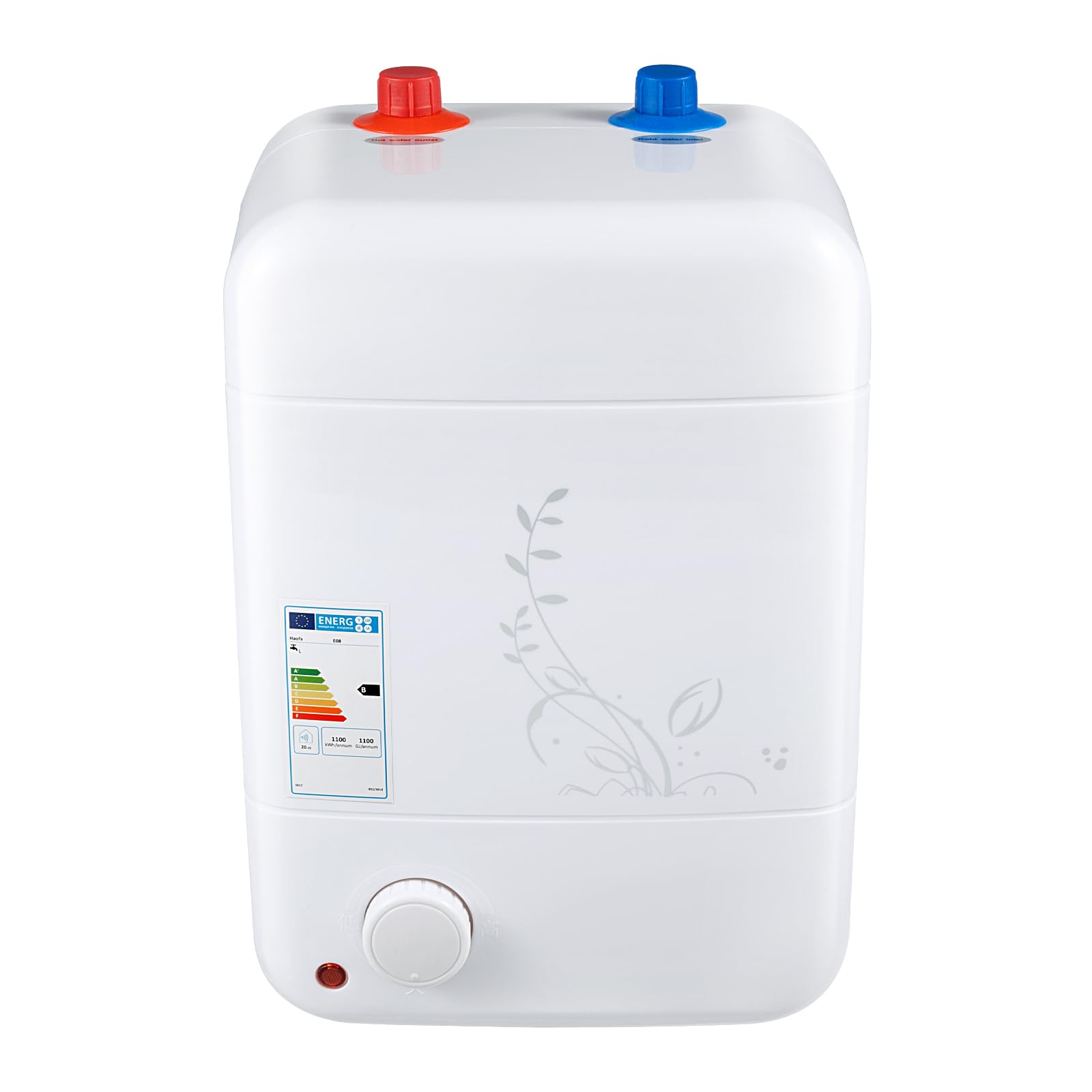 MINRS 8 l, piccolo serbatoio per acqua calda resistente alla pressione, piccolo serbatoio da 1500 W, temperatura regolabile, funzione termostato per lavello da cucina, bagno [classe energetica B]