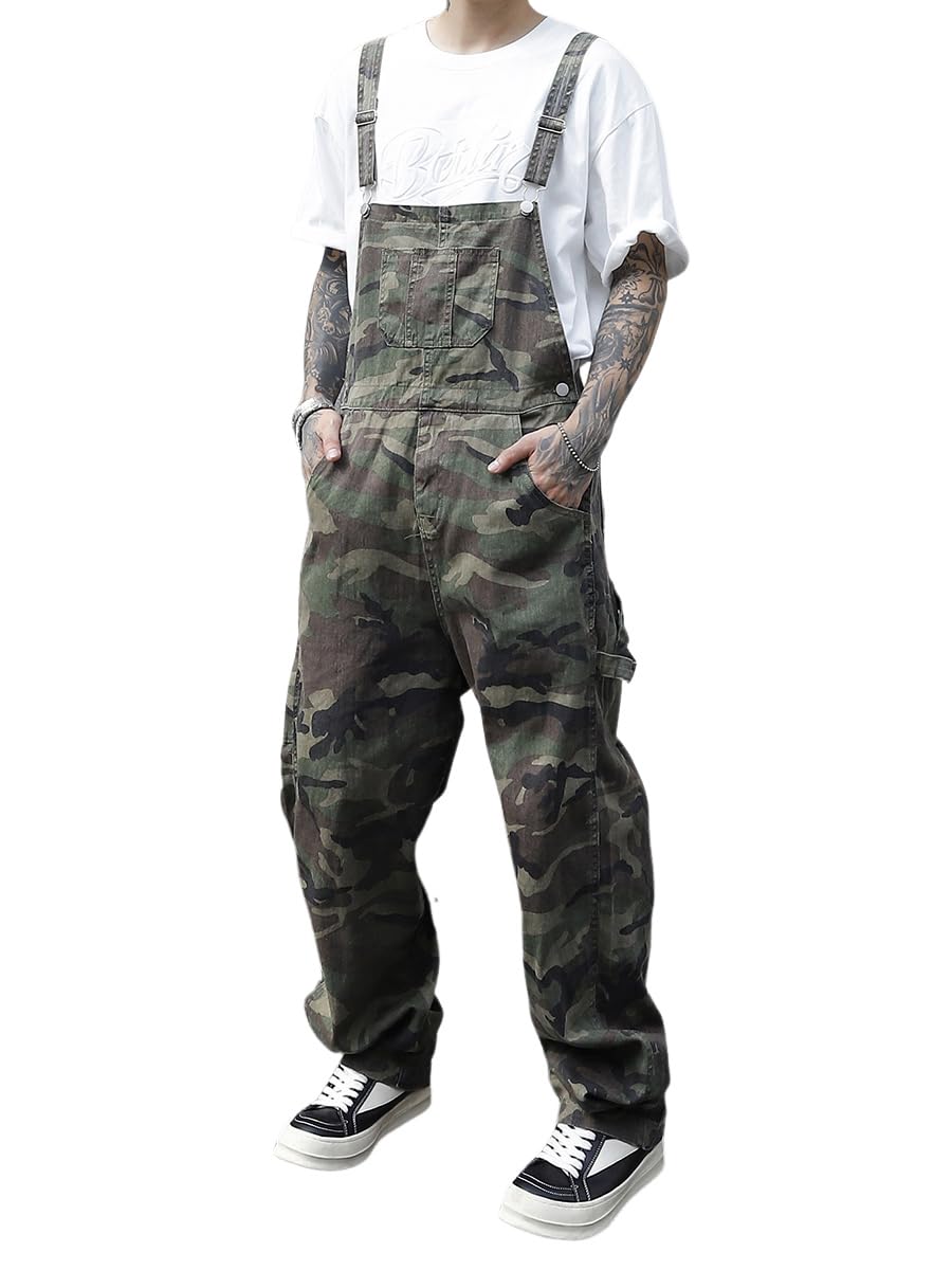 ORANDESIGNE Jeans Latzhose Herren Denim Overall Männer Sommer Streetwear Casual Verstellbare Träger Jumpsuit