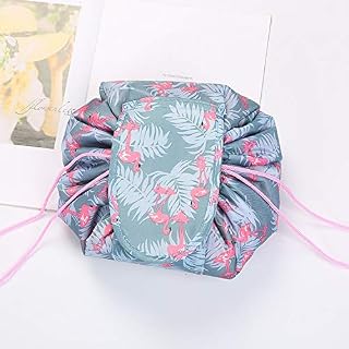 CFPL Bolsa de viaje portátil con cordón y cordón para cosméticos (color: negro puro)