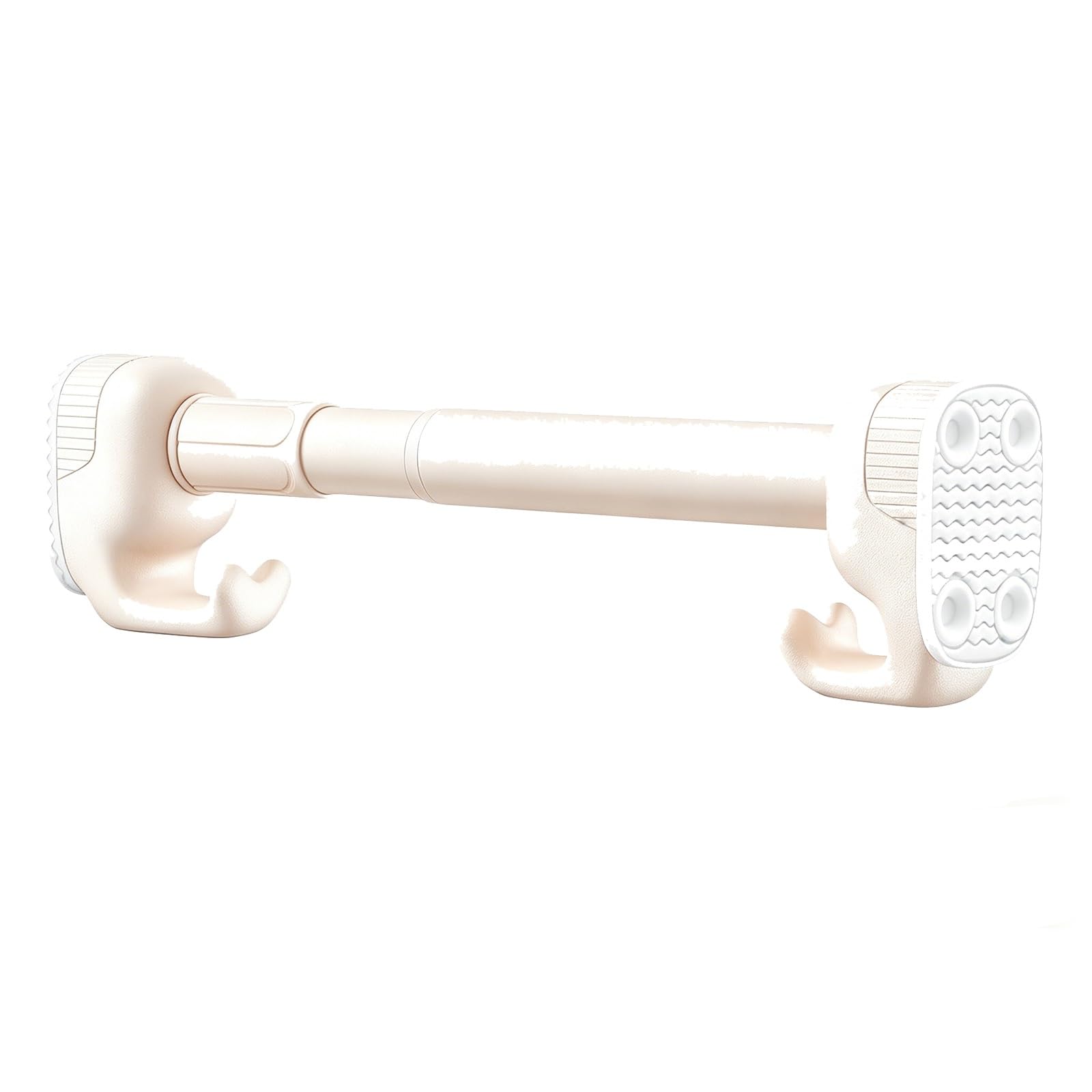 Stainless Steel Tension Curtain Rod, Nonslip Shower Curtain Rod with Hook, No Drill for Bathroom Window Door Wardrob(Beige,330-400cm/129-127in)