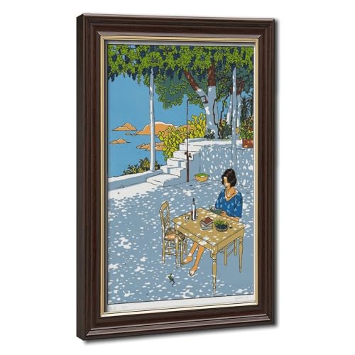 Impression colorée Vittorio Giardino toile paysage européen d'été sans cadre 20cm