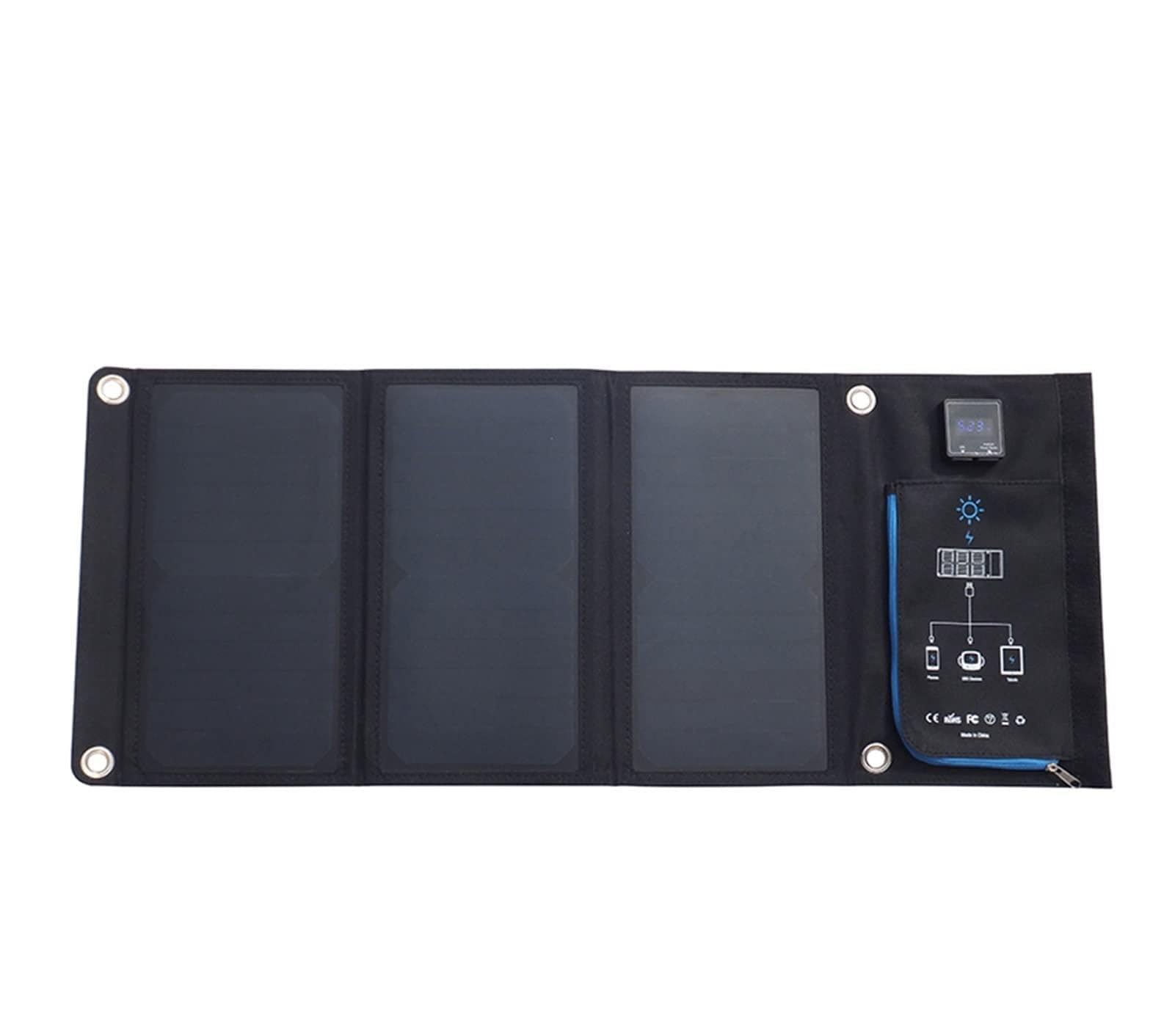 Pannelli solari Caricatore solare USB 5V Caricatore del telefono solare portatile pieghevole con pannello solare 5V ricarica rapida for smartphone con un tasso di conversione elevato(21W)