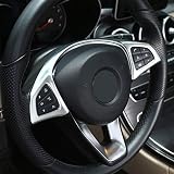 Car Interior ABS Matt Steering Wheel Decoration Frame Trim Cover Silver for Mercedes Benz C-Class W205 GLC X253 E Class W213 2016 2017 2018
