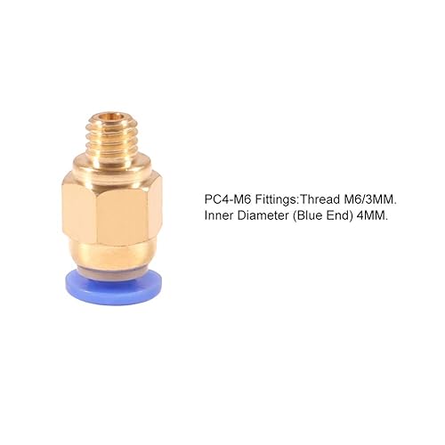 Miniatura 9 de AiTrip 2 tubos (4.9 ft) + 4 accesorios PC4-M6 + 4 conectores de tubo PEFE recto macho PC4-M10 para impresora 3D filamento de 0.069 pulgadas (2 tubos