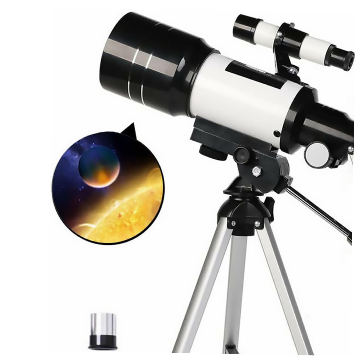 1set Telescopio Astronomico Professionale con Treppiede e Adattatore per Telefono per Osservazione Viaggio e Fotografia Notturna