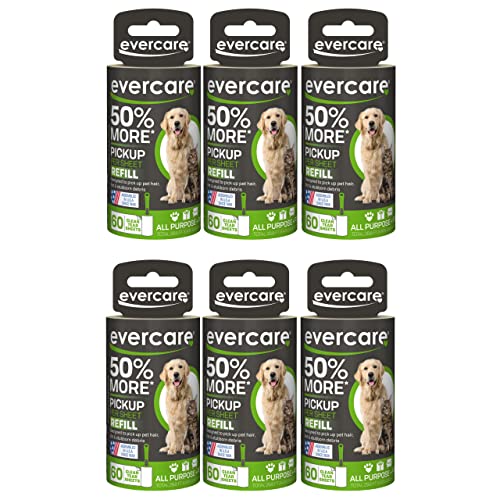 Evercare Extra Sticky Pet Lint Roller Refill 60 Sheets 6-Pack
