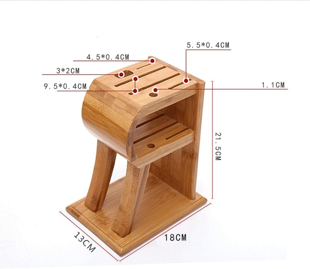 Knife Block Storage Stand Kitchen,Only Selling Cutter Holder,Space Saving Home Vertical Word Bamboo Rack