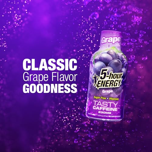 Image of 5-hour ENERGY GRAPE Flavor, 30 Count, 1.93 Fl Oz Energy Shot, Extra Strength, Amino Acids, B Vitamins, Sugar Free and Zero Calories