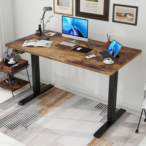 Image of Standing Desk Legs- Electric Stand up Desk Frame, Height Adjustable Table Base DIY Workstation for Max 75″ x 35″ Desktop, Sit Stand Computer Desk Frame for Home Office, Frame Only