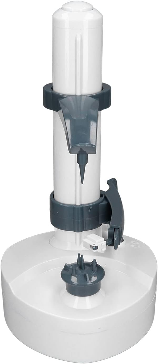 Potato Peeler, Electric Stand Peeler, Multifunction Automatic Cutter, Peeling Tool for Kitchen Potatoes, Vegetables, Fruits (White)
