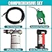 CreFiTech 58 Gal Fuel Transfer Tank, 12 GPM Portable Fuel Tank with 12V Fuel Transfer Pump,PE Only Diesel Transfer Tank with 13.1ft Hose/Auto Fuel Nozzle/360°Swivel Connector for Easy Fuel Transportation