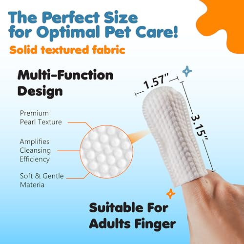 3-in-1 Pet Finger Wet Wipes for Dogs & Cats, Soft Disposable Finger Towels for Eye, Ear, & Dental Care, Freshen Breath with Deep Teeth Cleaning Support, Pack of 50 3-in-1 Pet Finger Wet Wipes for Dogs & Cats, Soft Disposable Finger Towels for Eye, Ear, & Dental Care, Freshen Breath with Deep Teeth Cleaning Support, Pack of 50