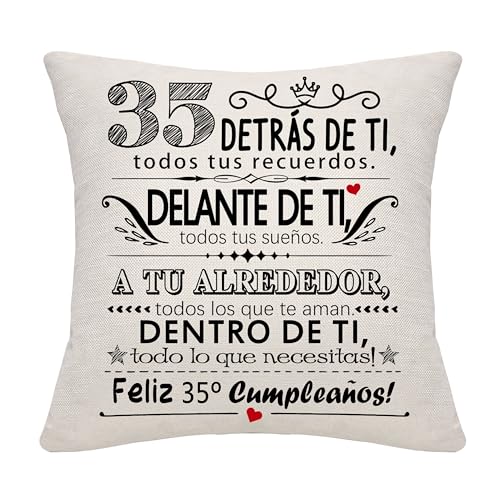 Bommex Funda de Cojín 35 Años Mujeres Hombres Cumpleaños Regalo Detrás de ti Todos Tus Recuerdos Inspirador 45 cm x 45 cm Lino Retro Inspirador Bommex Funda de Cojín 35 Años Mujeres Hombres Cumpleaños Regalo Detrás de ti Todos Tus Recuerdos Inspirador 45 cm x 45 cm Lino Retro Inspirador