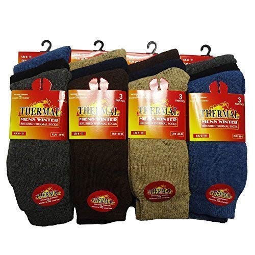 Get The Trend - Calcetines de trabajo para hombre, 12,6 unidades, cálidos, térmicos, para senderismo, invierno, Hombre, COLOURS, 6 Pack(UK-6-11)