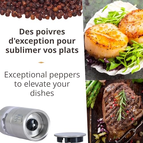 Khla - Coffret 5 Moulins à Poivres du Mékong - Coffret Cadeau - Poivres de Kampot & Sichuan - Grands Crus Rares - Poivre du Monde - Moulins Rechargeables - Origine Cambodge & Chine – vue 6