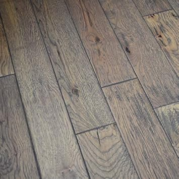 Hickory Hand Scraped Prefinished Solid Wood Floor, Greystone, Sample, by  Hurst Hardwoods