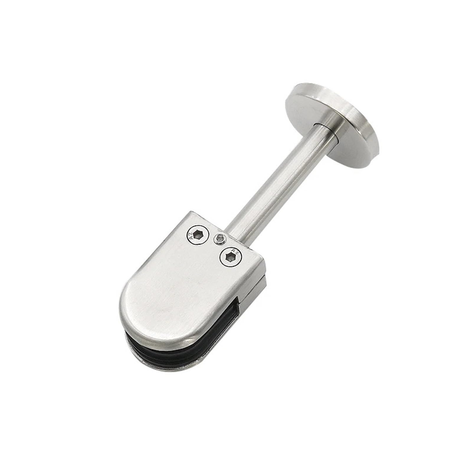CXFCIHFT 304 Stainless Steel Glass Clamps Adjustable Glass Holder Staircase Handrail Glass-to-Ground Fixed Bracket 65x43x26(Rod height 100mm)