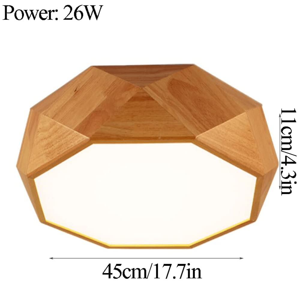 Lámparas de techo de madera modernas nórdicas cerca del techo, lámpara de techo ajustable 3000K4000K6000K, accesorios de iluminación de decoración de bar de cafetería de restaurante, luz LED de