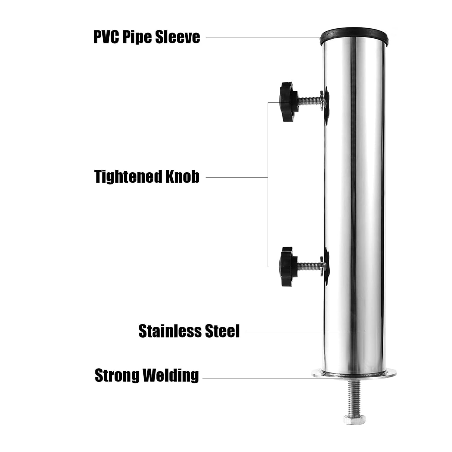 Heavy-Du - Supporto per palo e base per ombrellone da esterno, supporto per patio, giardino, cortile e balcone, sicuro per ombrelloni e condizioni di vento