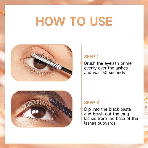 Mascara Primer Lashes Mascara Two Step With Primer For Maximum Impact, Length And Curling Buildable Formula,Double-Ended Volume Set - Image 6