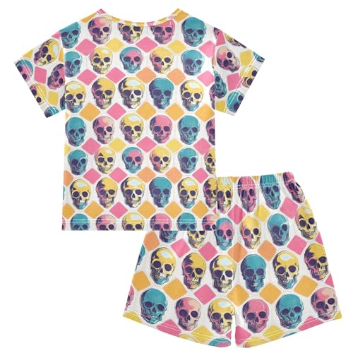 Skull Pajama Set Pajamas Sleepwear Nightwear Loungewear Clothes Set B04043522