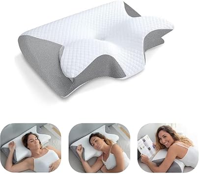 Slumber Sleep Pillow, Ergonomic Pillow Side Sleeper HIPS, Sleep Luxe Support Pillow, Dreamers Reliefpillow Side Sleeper, Premium Contour white