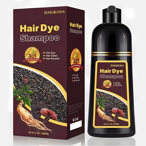 Hair Dye Shampoo for Gray Hair, 3-in-1 Color Shampoo Hair Dye for Women & Men, Natural Brown Hair Coloring Shampoo, Shampoo Tinte Para El Cabello, Plant Bubble Hair Dye, Easy to Use at Home (Coffee)
