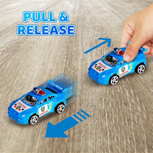 Set de 12 Carritos de Policía Mini Pullback para Niños miniatura 4