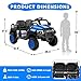 Electric Car for Kids, 24V 4 Seater Ride on Toys w/Parent Remote, 4 Wheeler Suspension, Max 220lbs Weight Capacity, USB, Music, Radio, LED Light, Ride on Truck for Boy/Girl Ages 3-8, Blue