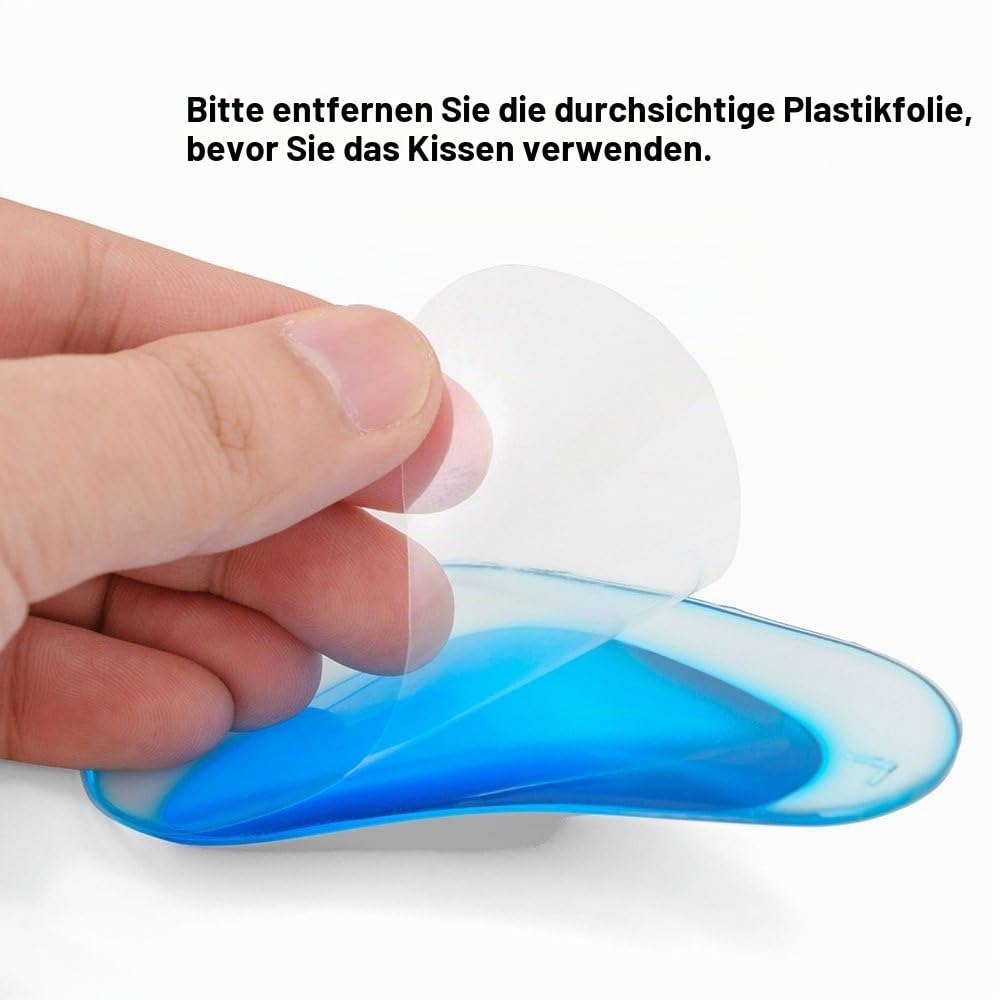 PEDIMEND Fußgewölbe-Stützkissen für flache Füße, lindert Schmerzen, Plantarfasziitis, Gel-Einlagen, lindert Plantarfasziitis, reduziert Stress und Fußschmerzen, Unisex, Fußpflege (transparent & blau)