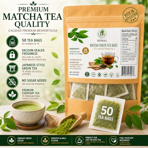 Té verde matcha 50 bolsitas 2 g cada una miniatura 5
